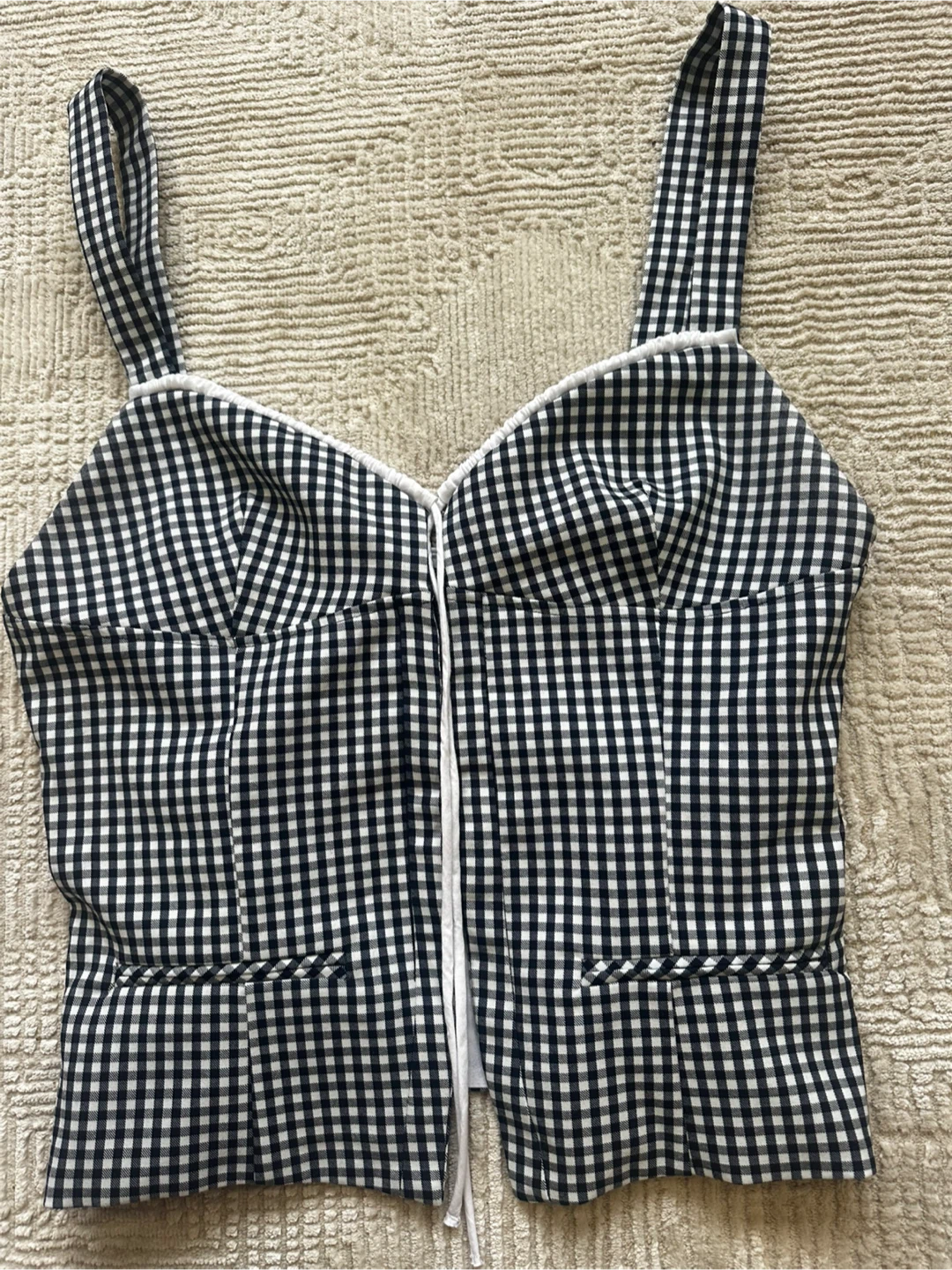 Zara Gingham Corset Top - photo 2