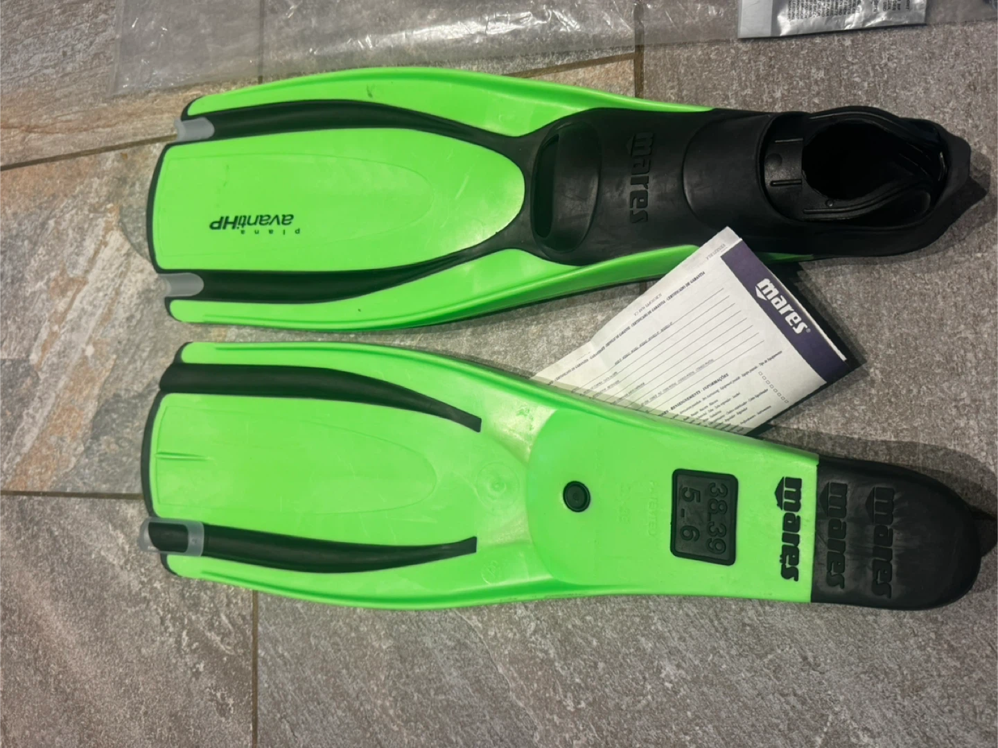 Mares Avanti HP Scuba Diving Fins - Green - Size 5-6 (38-39) - photo 3