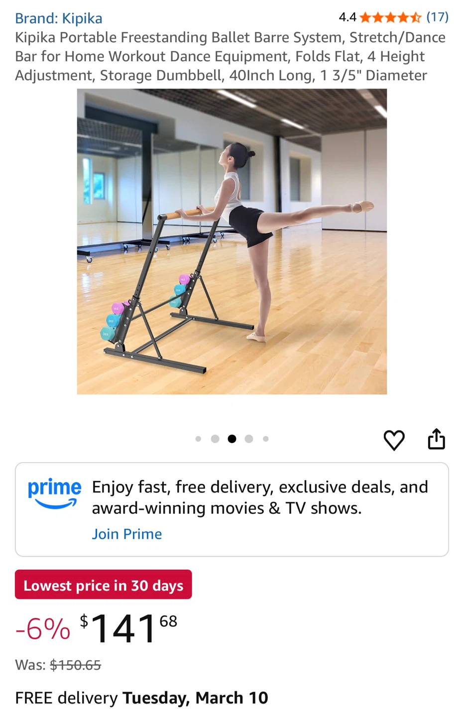 Kipika Portable Freestanding Ballet Barre System - photo 2