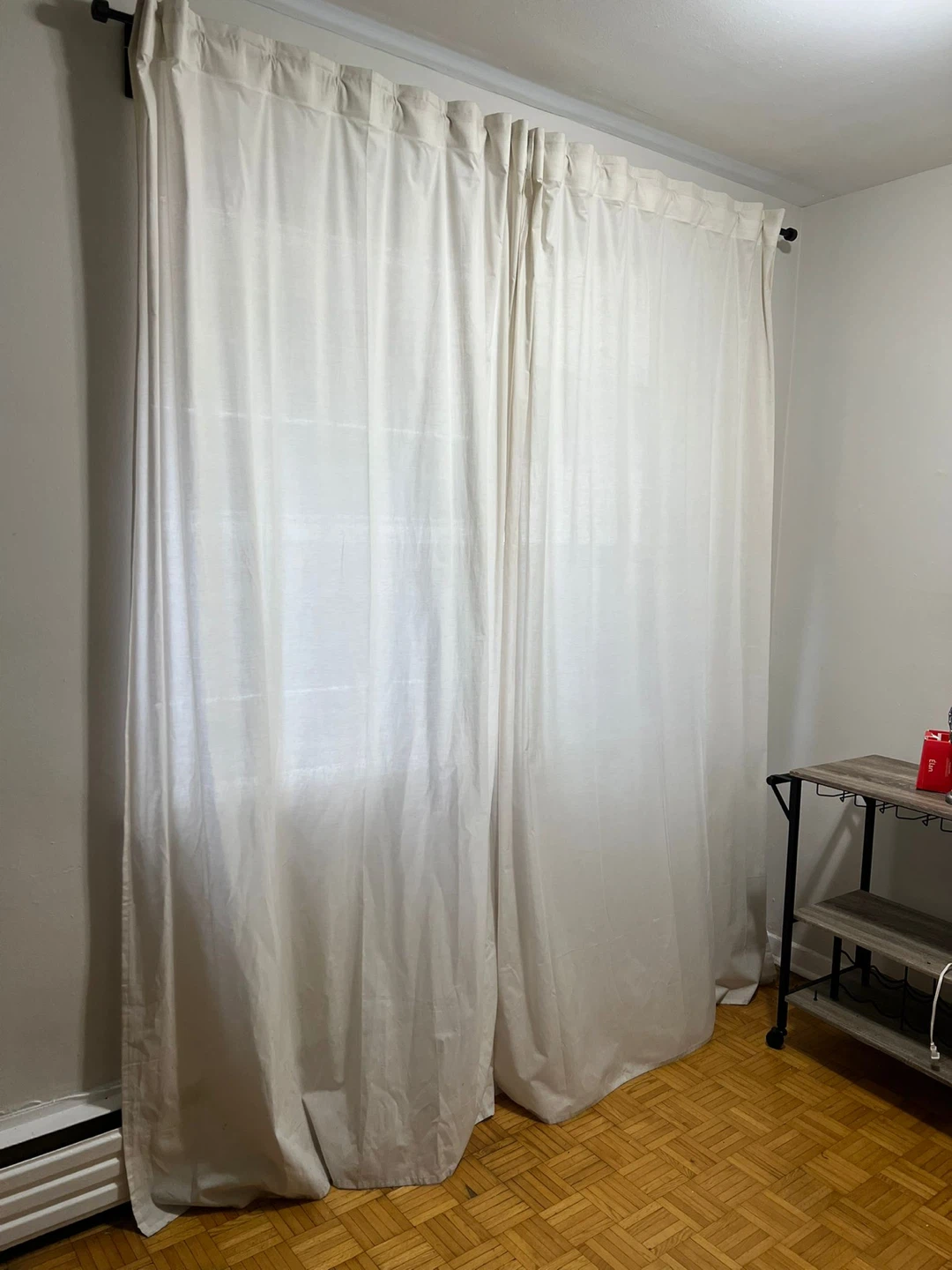 White Linen Curtains - Pair