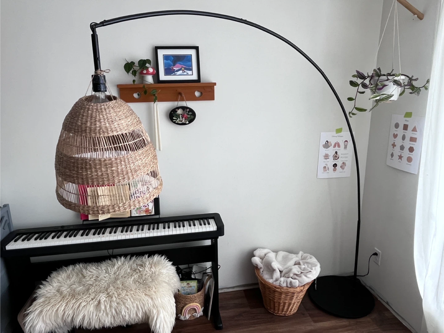 Woven Basket Arc IKEA Floor Lamp - photo 2