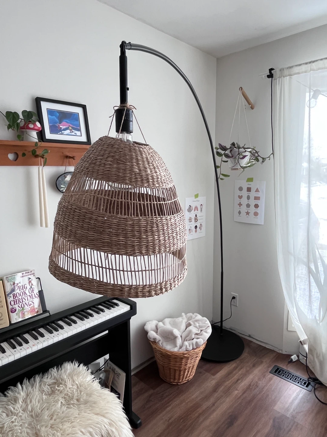 Woven Basket Arc IKEA Floor Lamp - photo 3