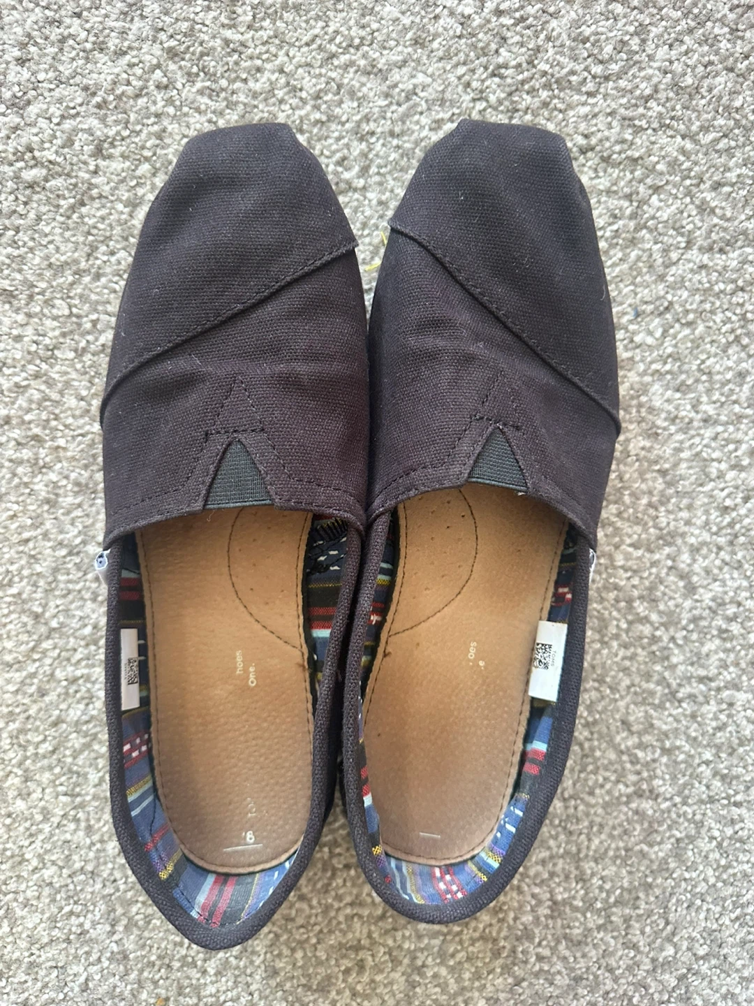 TOMS Black Canvas Slip-On Shoes