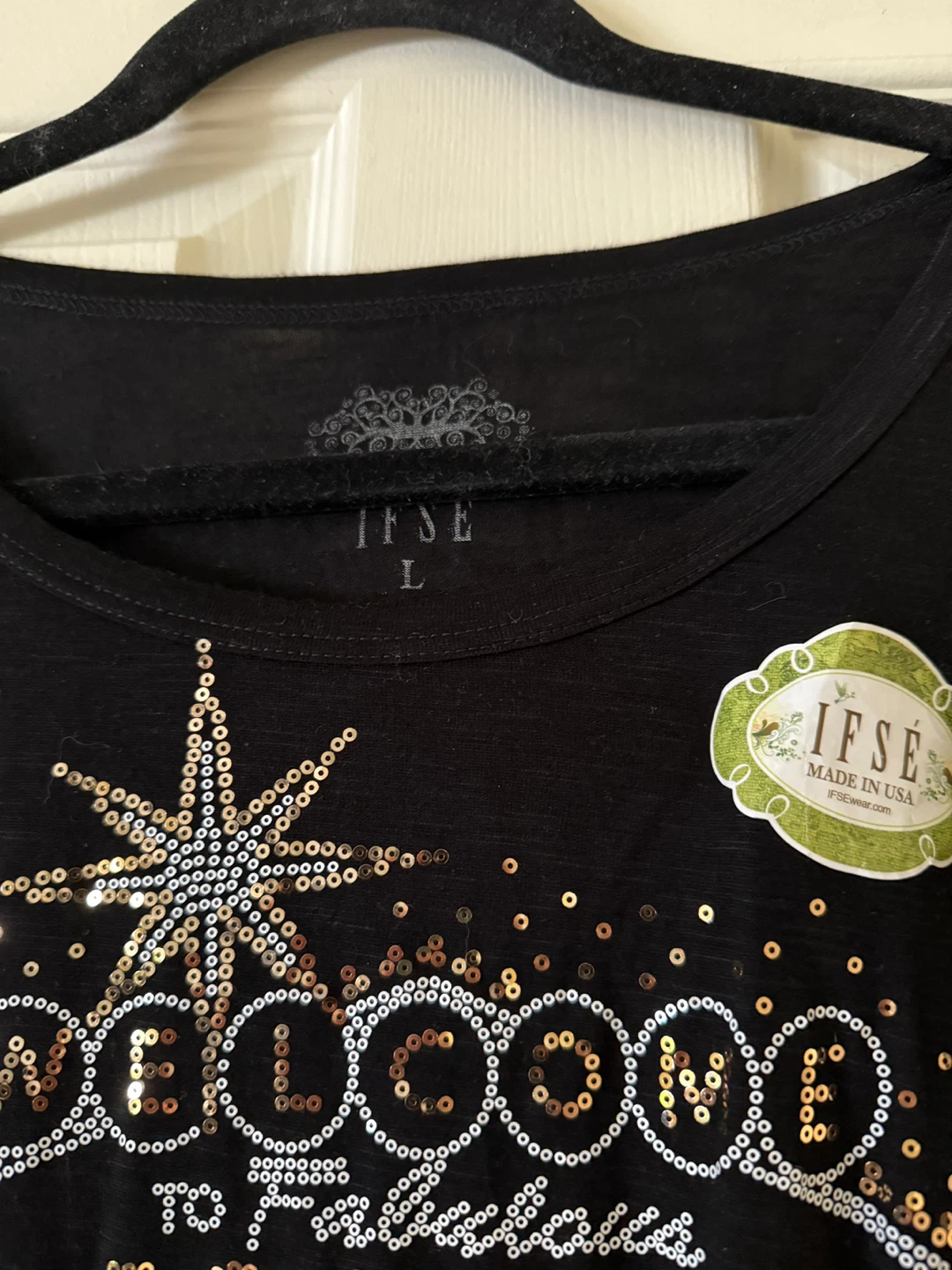 IFSE "Welcome to Fabulous Las Vegas" Sequin T-Shirt - Size L - photo 3