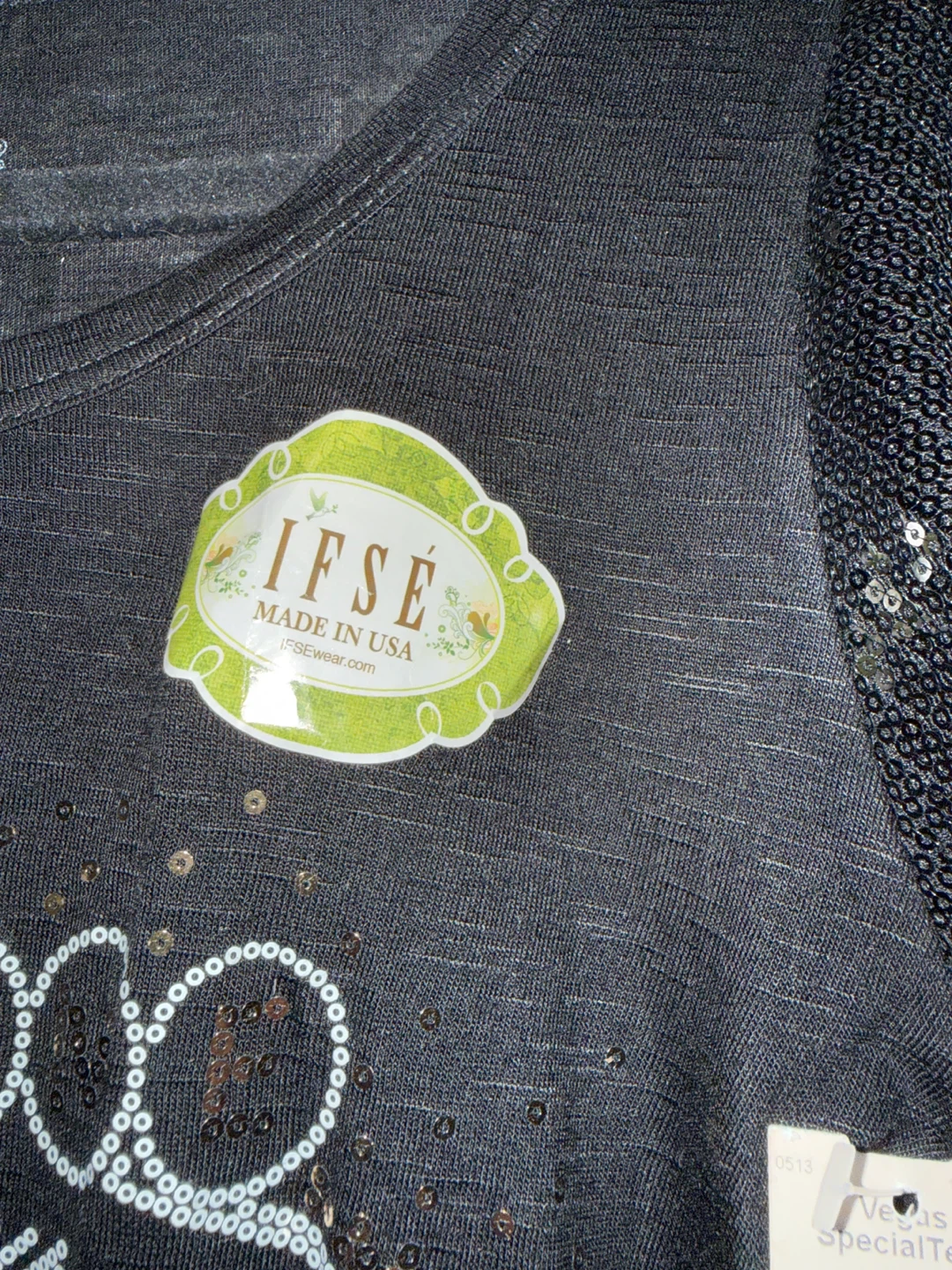 IFSE "Welcome to Fabulous Las Vegas" Sequin T-Shirt - Size L - photo 4
