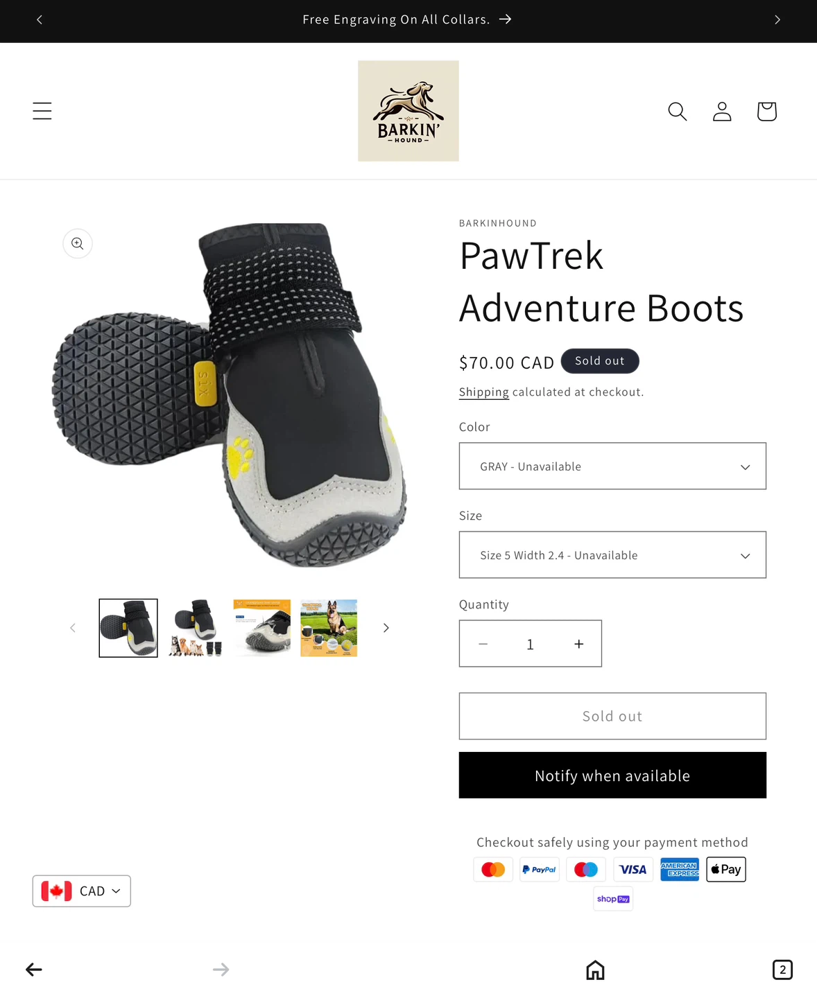 BH new PawTrek Adventure Boots - Size 7 Width 2.8