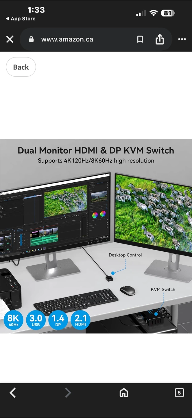 VPGT HDMI & DP KVM Dual Monitor Switch 2x2 - photo 4