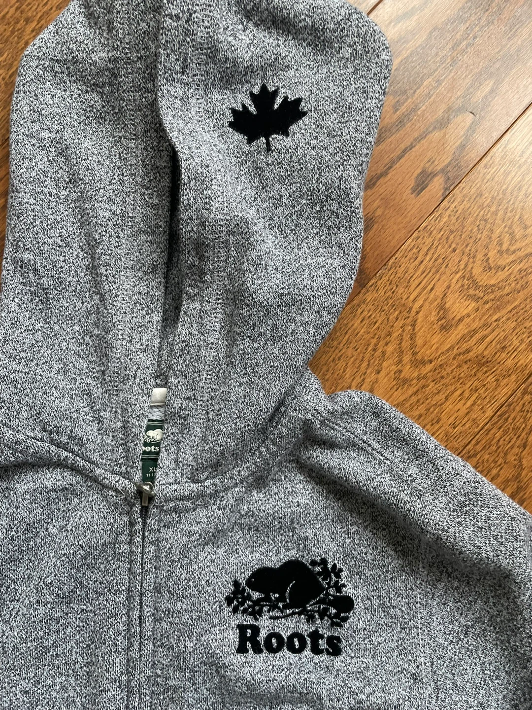 Roots Grey Zip-Up Hoodie with Maple Leaf - photo 2