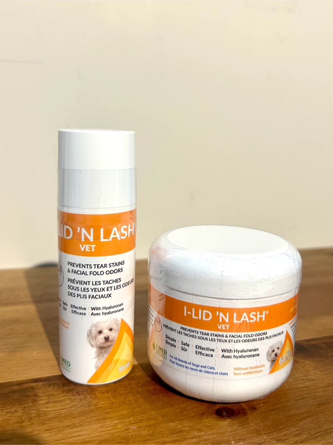 I-Lid 'N Lash Vet Tear Stain & Odor Wipes & Solution