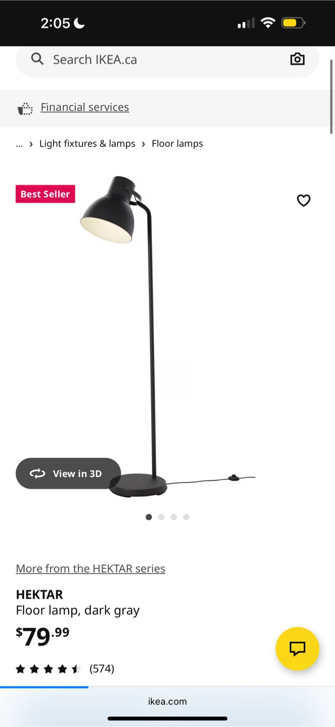 IKEA HEKTAR Floor Lamp - Dark Gray - photo 2