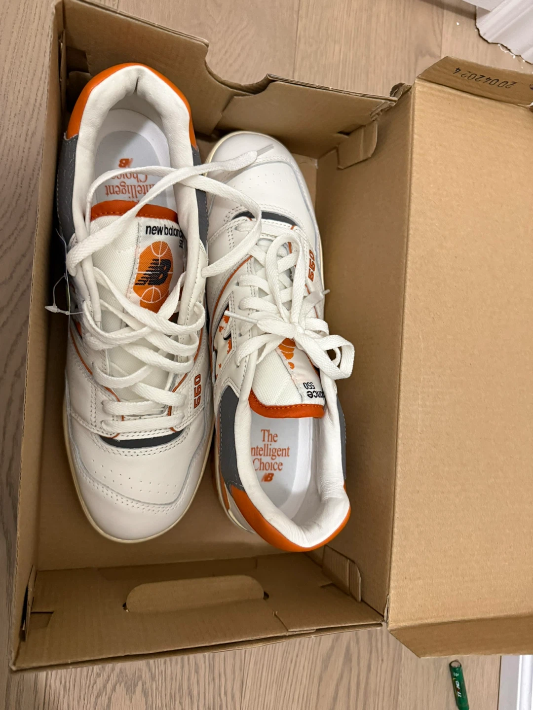 New Balance 550 Sneakers - White/Orange, Size 9.5 - photo 2