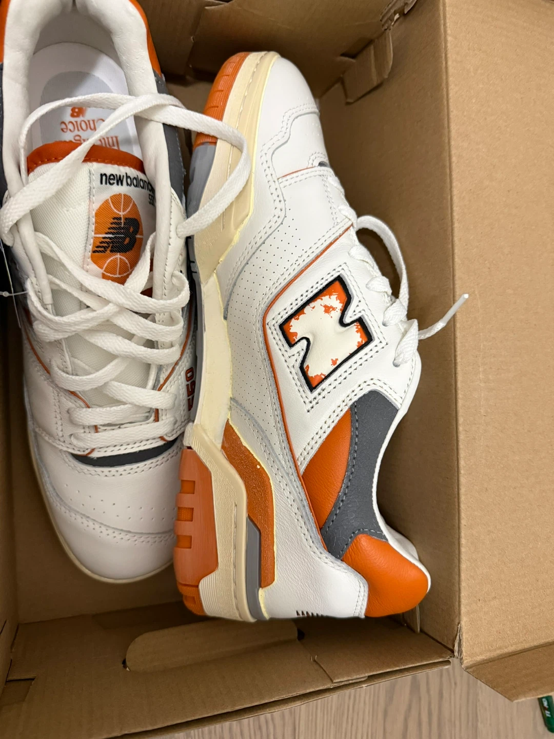 New Balance 550 Sneakers - White/Orange, Size 9.5 - photo 3