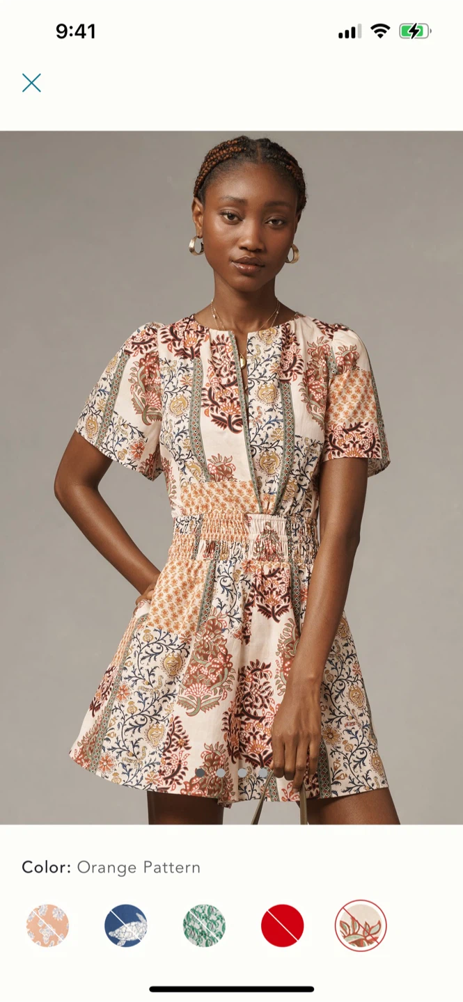 BNWT Anthropologie Somerset Poplin Romper XS