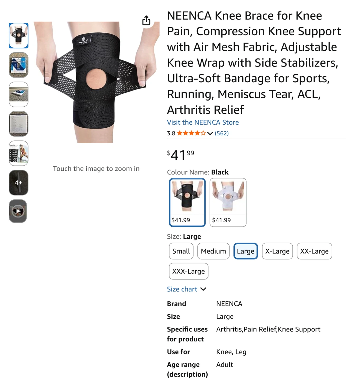New unused adult Knee Brace - Large - photo 2