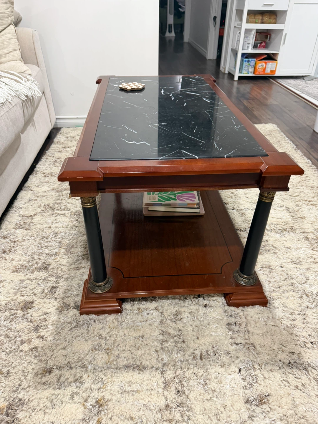 Coffee Table with Black Marble Top - photo 2