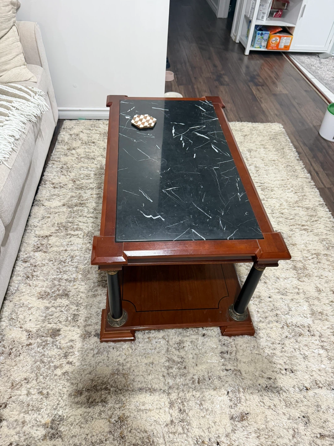 Coffee Table with Black Marble Top - photo 4