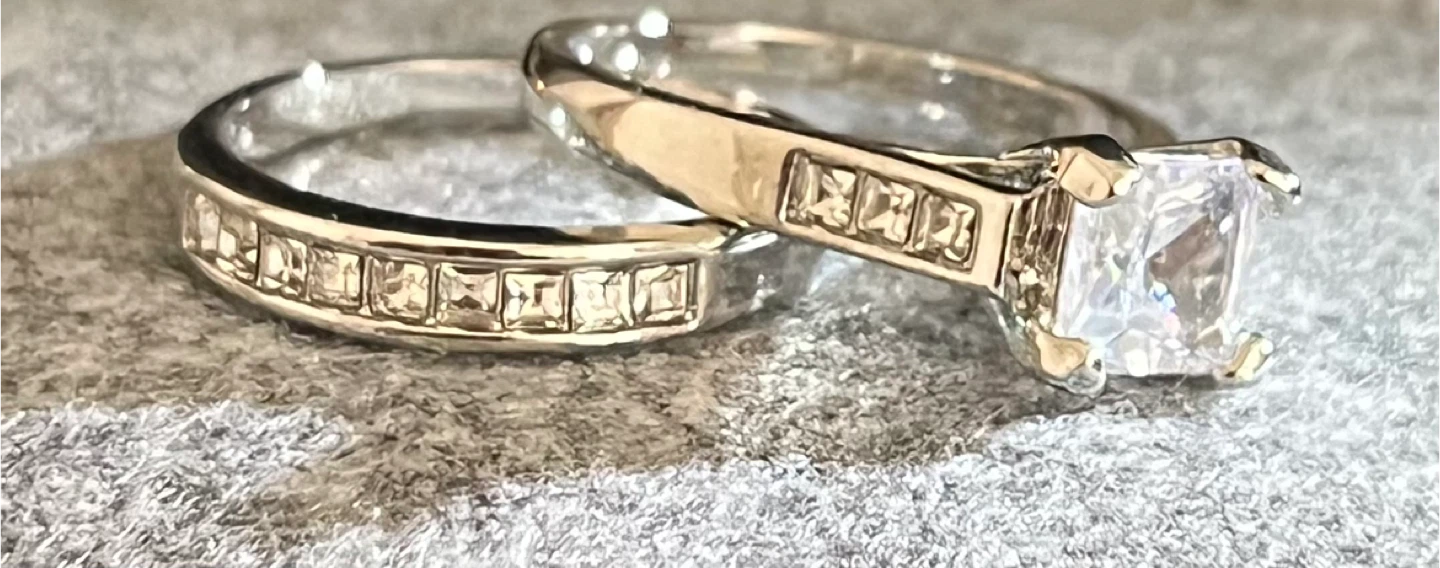 Princess Cut Engagement Ring Set with Band - photo 4