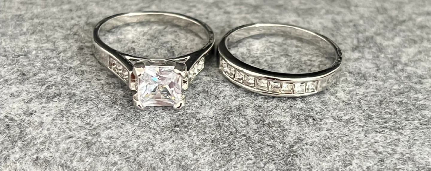 Princess Cut Engagement Ring Set with Band - photo 3