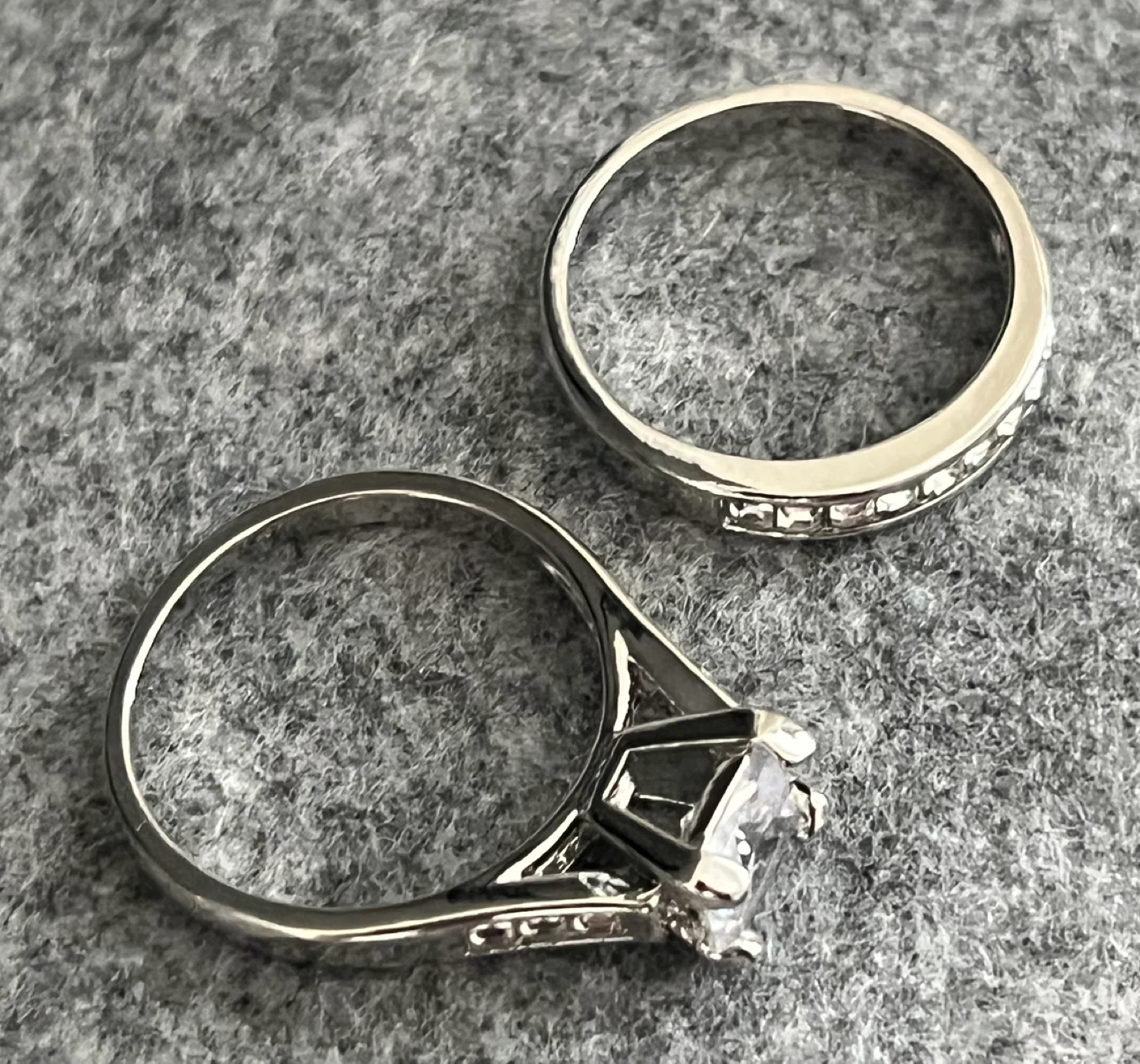 Princess Cut Engagement Ring Set with Band - photo 2