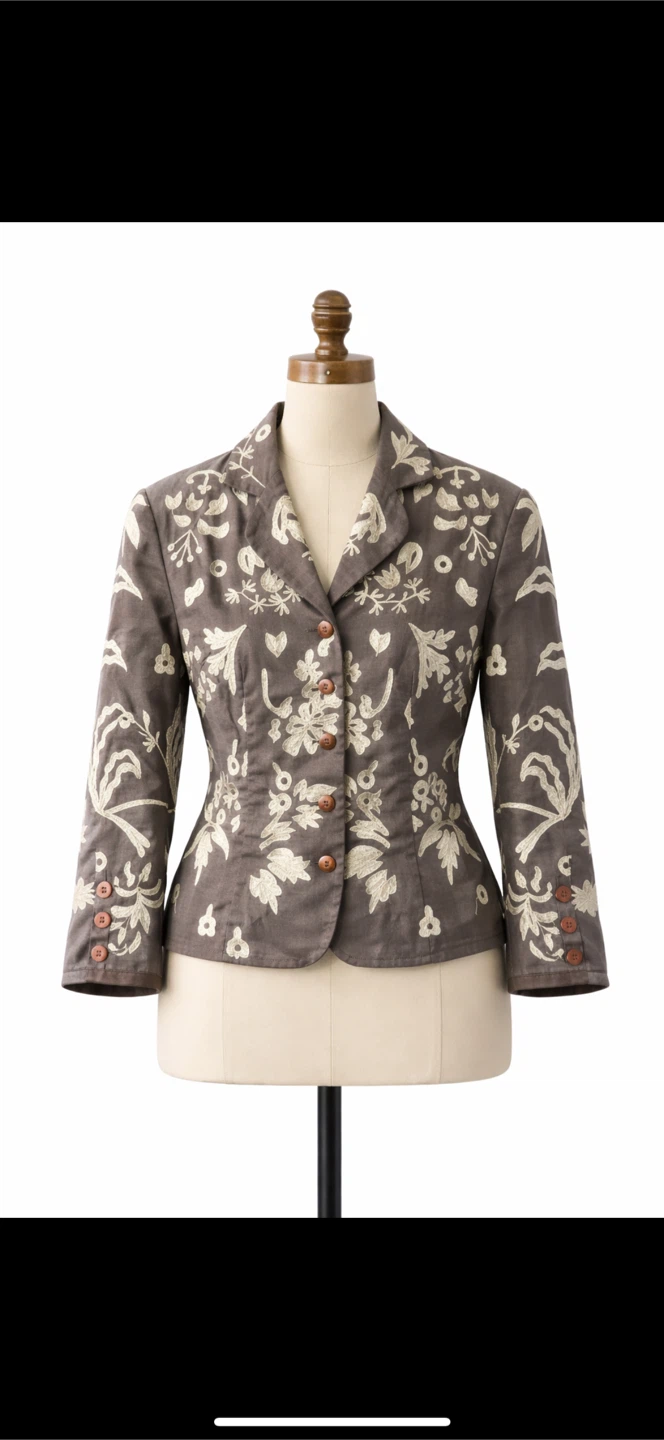 Embroidered Floral Blazer size S
