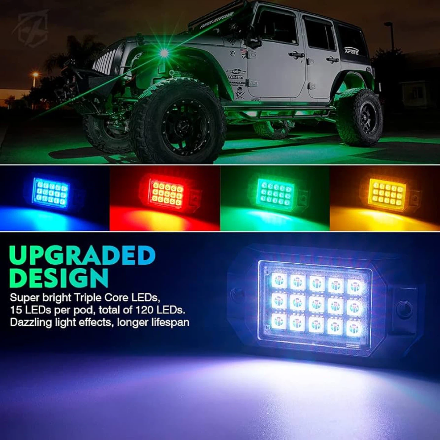 Xprite 8 Pods Rock Lights Kit - Underglow - New/open box - photo 2