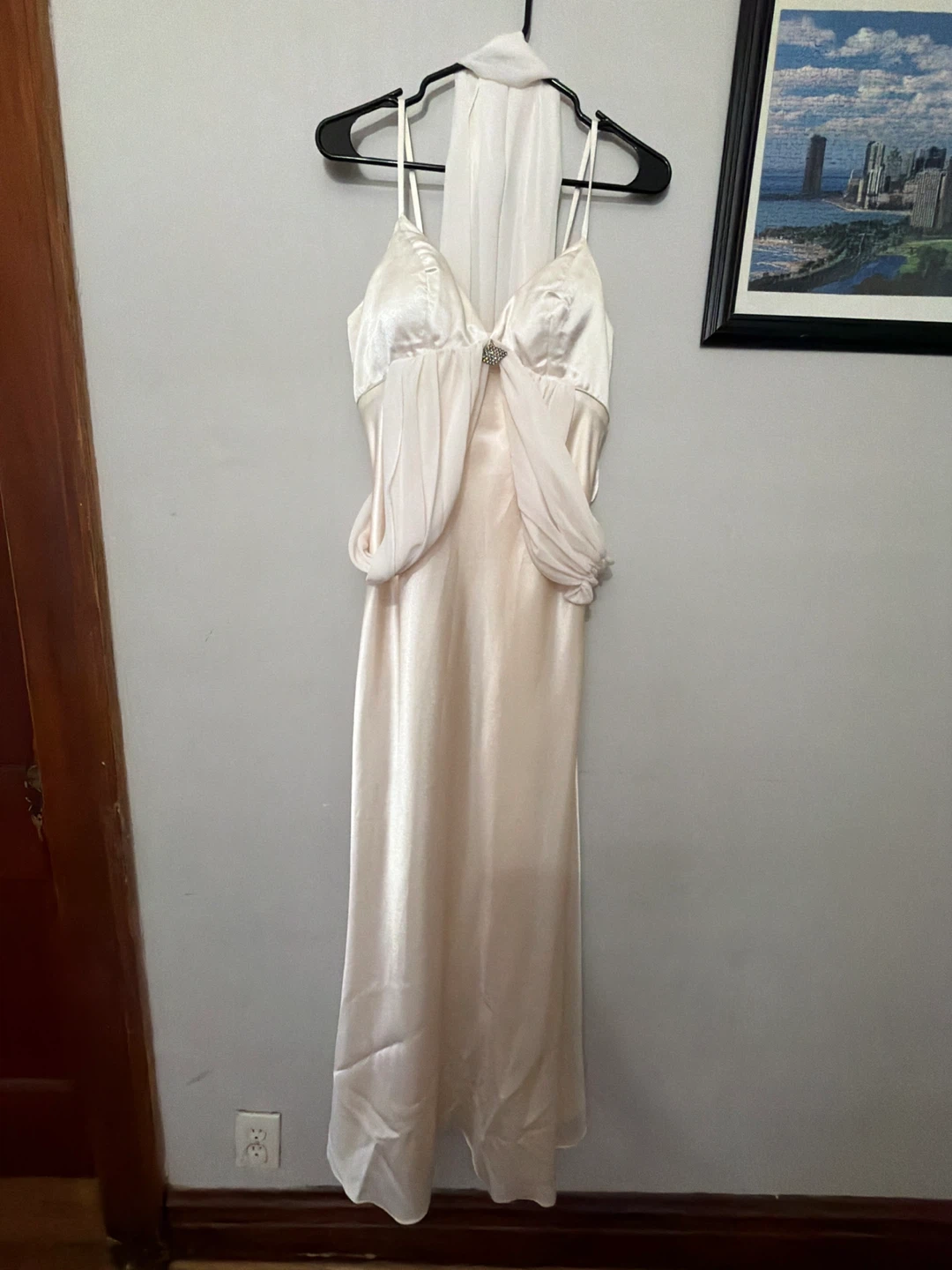 Women's Formal Gowns - Red and Cream