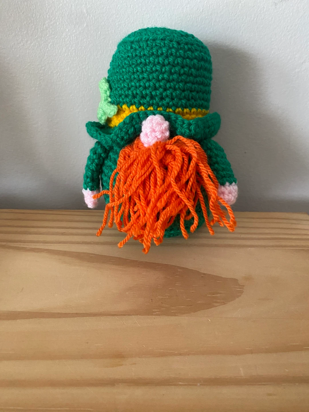 Handmade St Patrick Crocheted Gnome