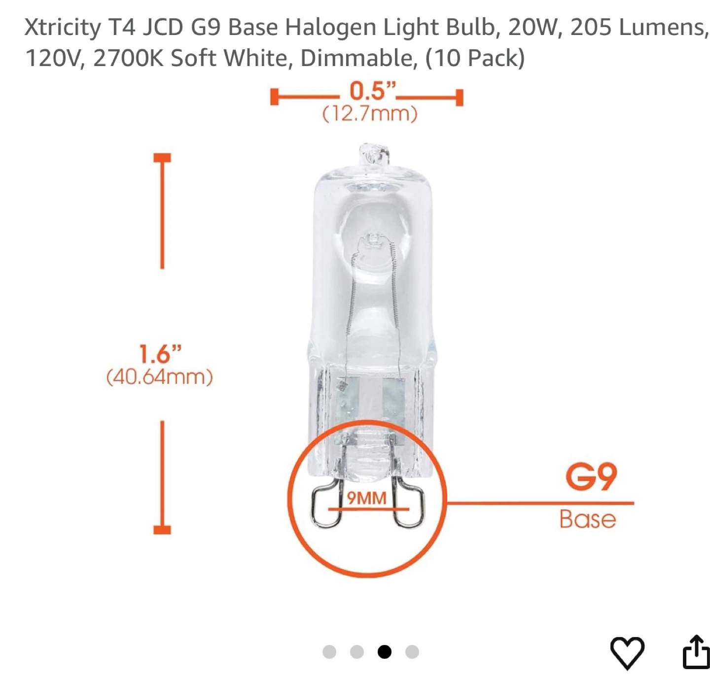 Xtricity Halogen Light Bulbs - G9 Base, 20W, 10 Pack - photo 3
