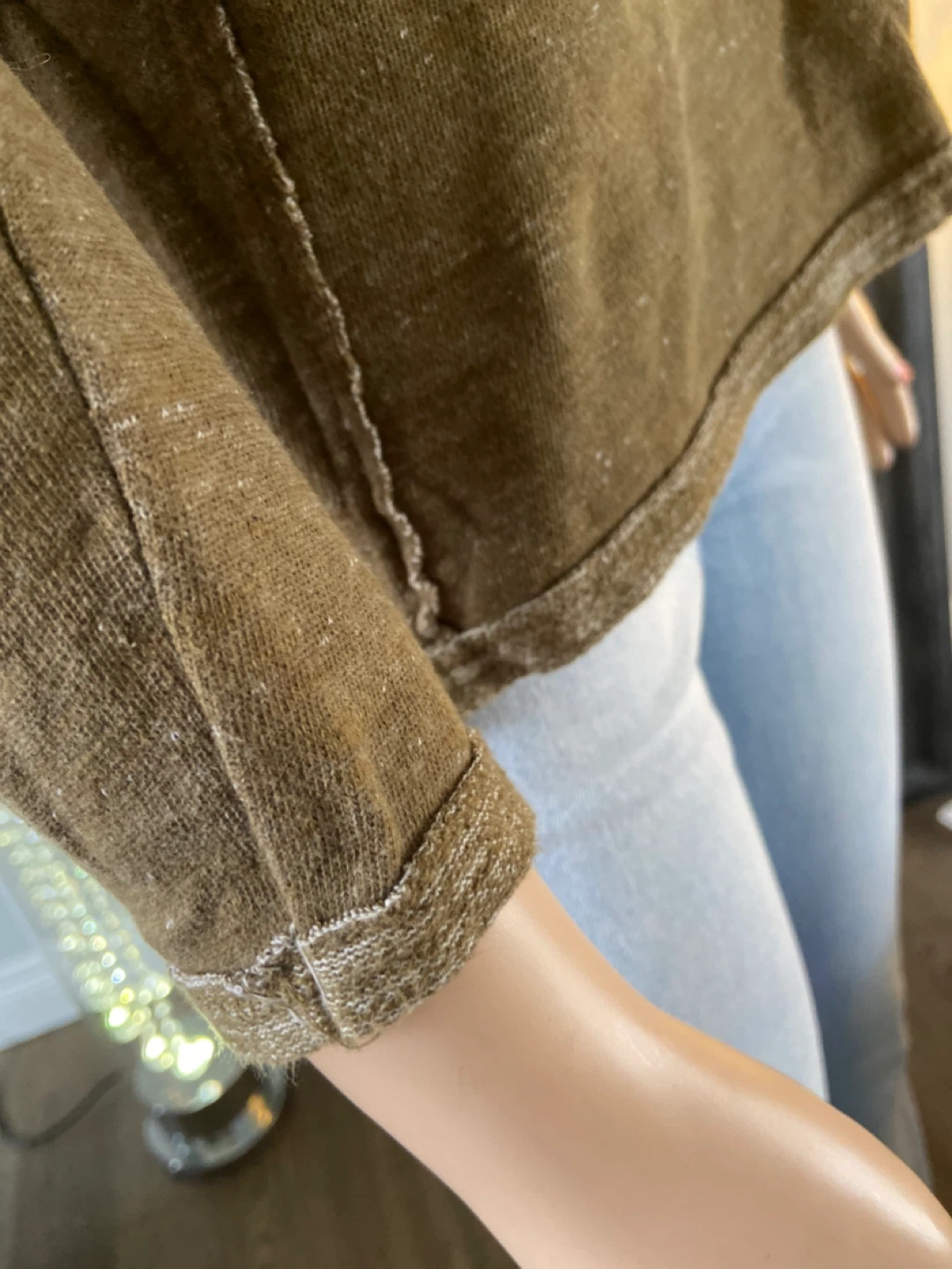 O’Neil Women's Long Sleeve Army Green Cowl Neck Top S - photo 5