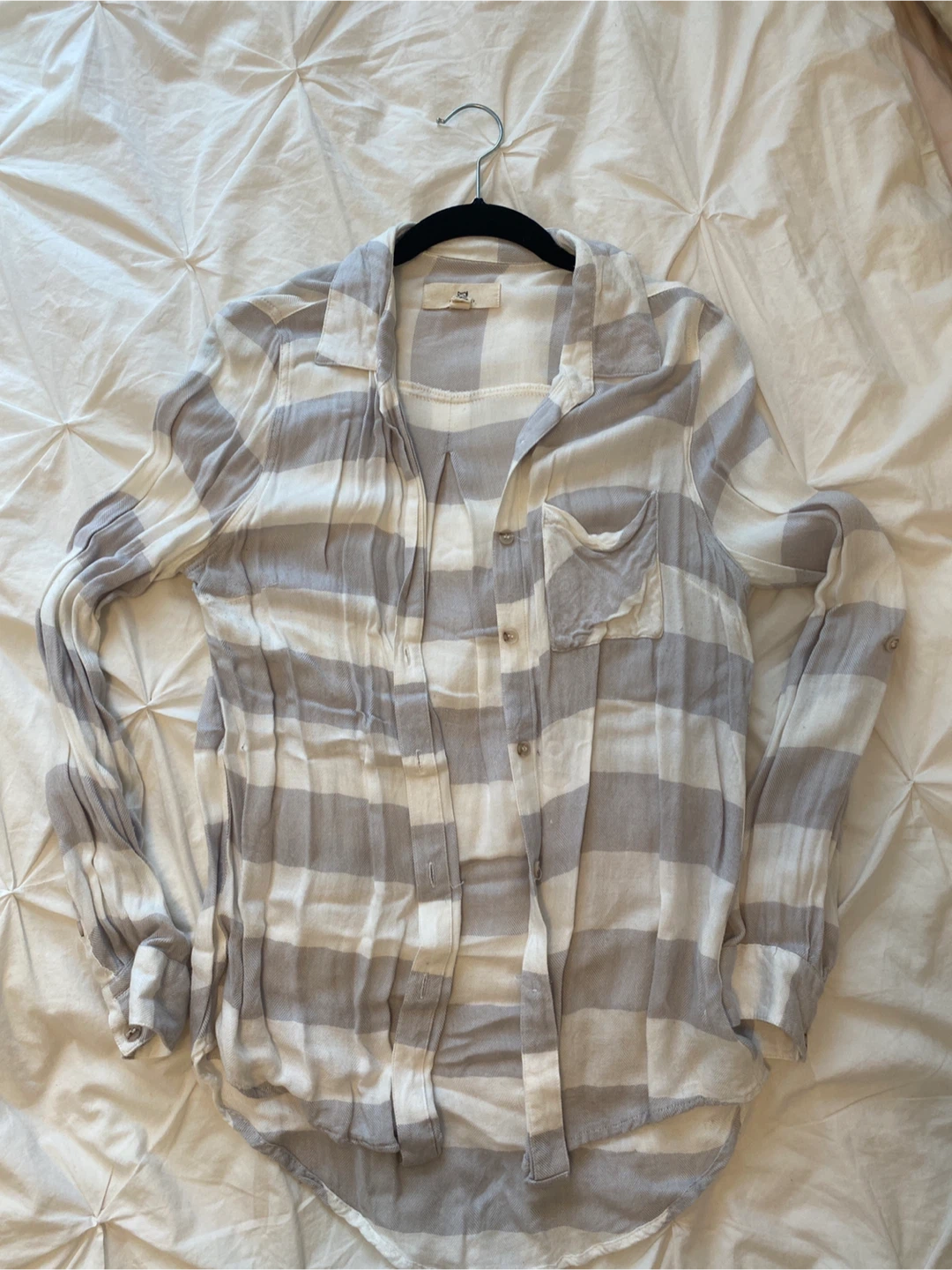 Thread & Supply grey and white button up