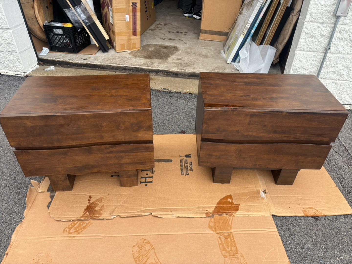 Two Wooden Nightstands real wood