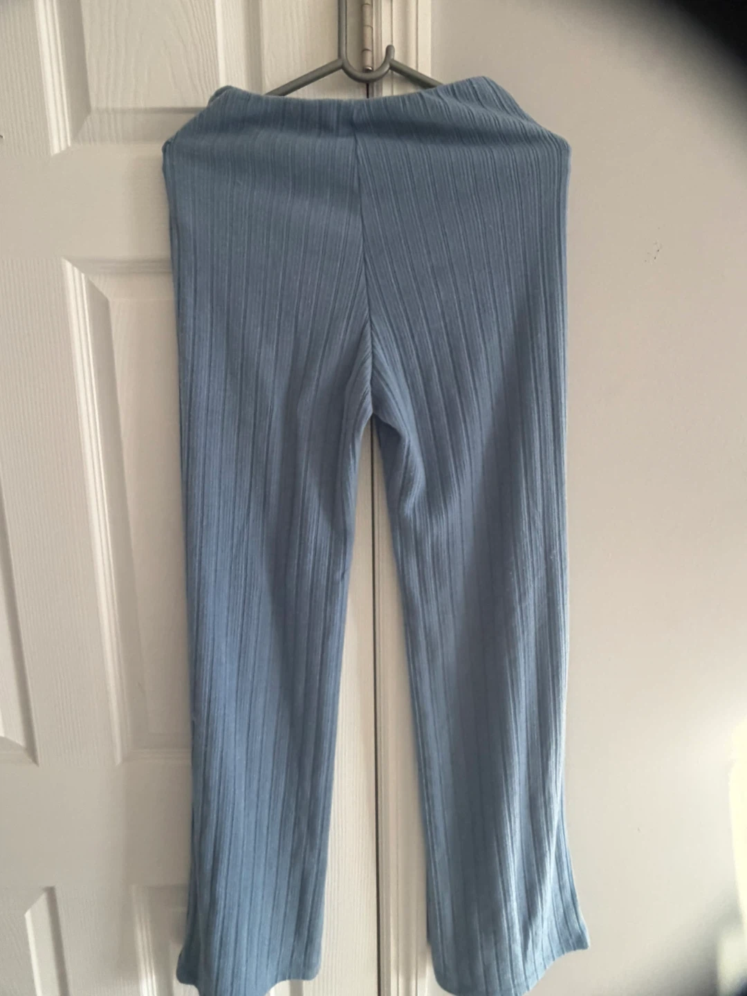 Fashion Nova Blue Ribbed Long Sleeve Crop Top & Pants Set - photo 5