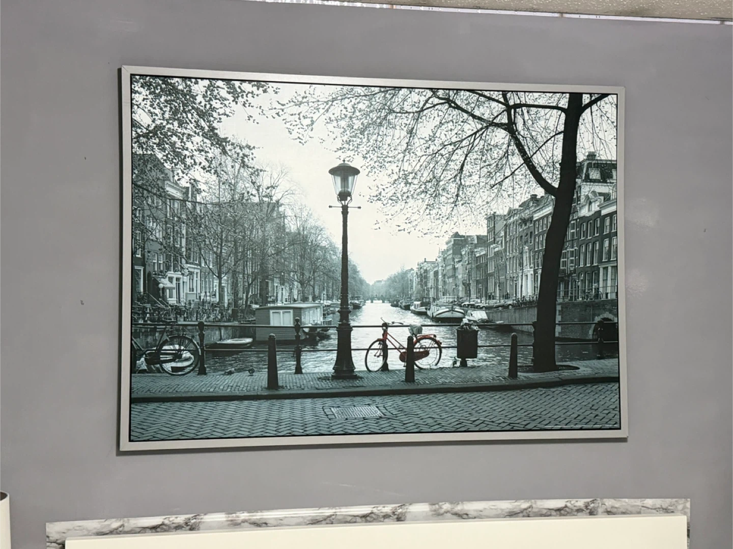 Framed Amsterdam Canal Art Print