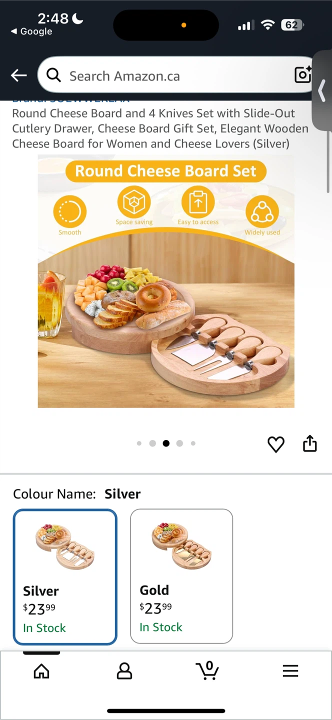 Unused Cheese Board with Knife Set