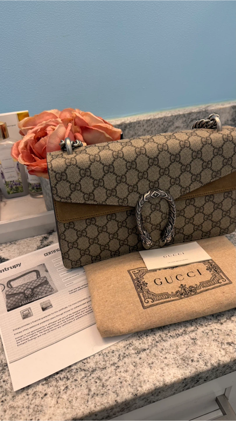 Authentic Gucci Dionysus GG Supreme Chain Shoulder Bag