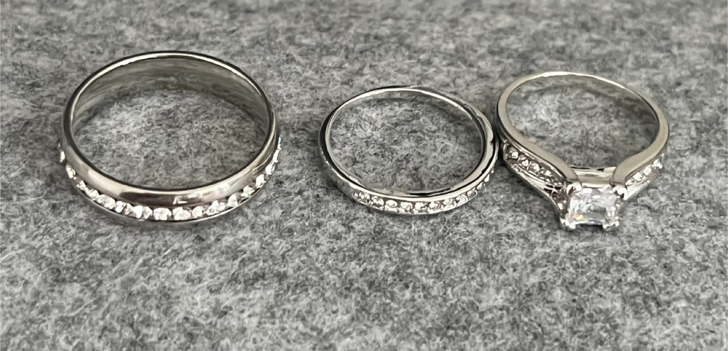 Three Ring Set with Crystals - photo 2