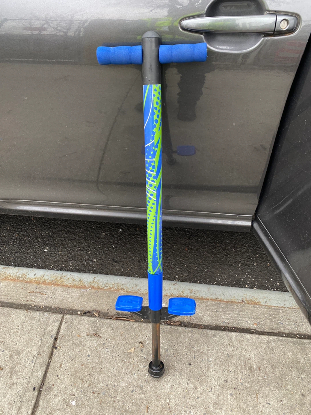 Blue and Green Pogo Stick
