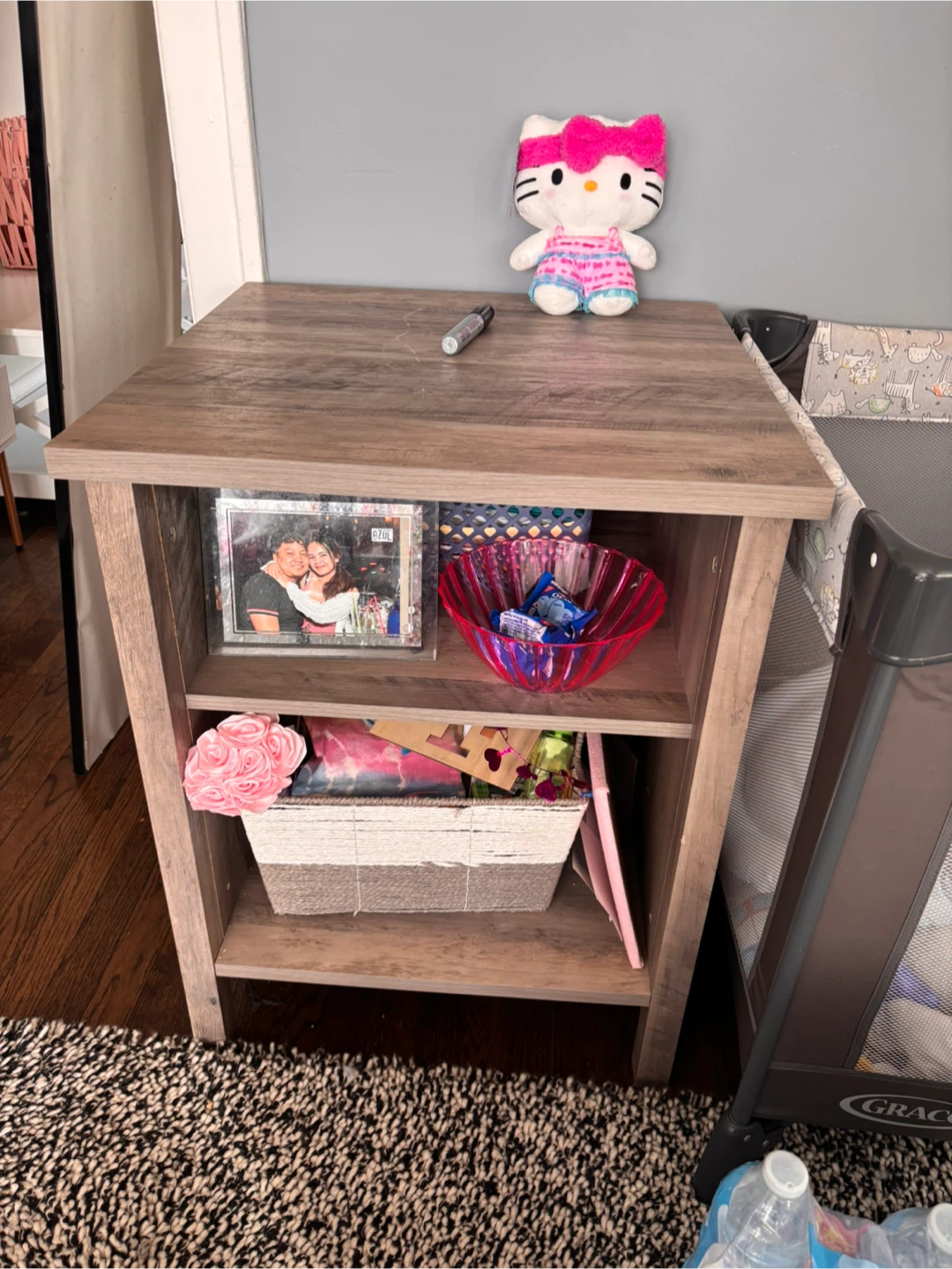 Rustic Wood Entertainment TV Stand with Shelves - photo 2