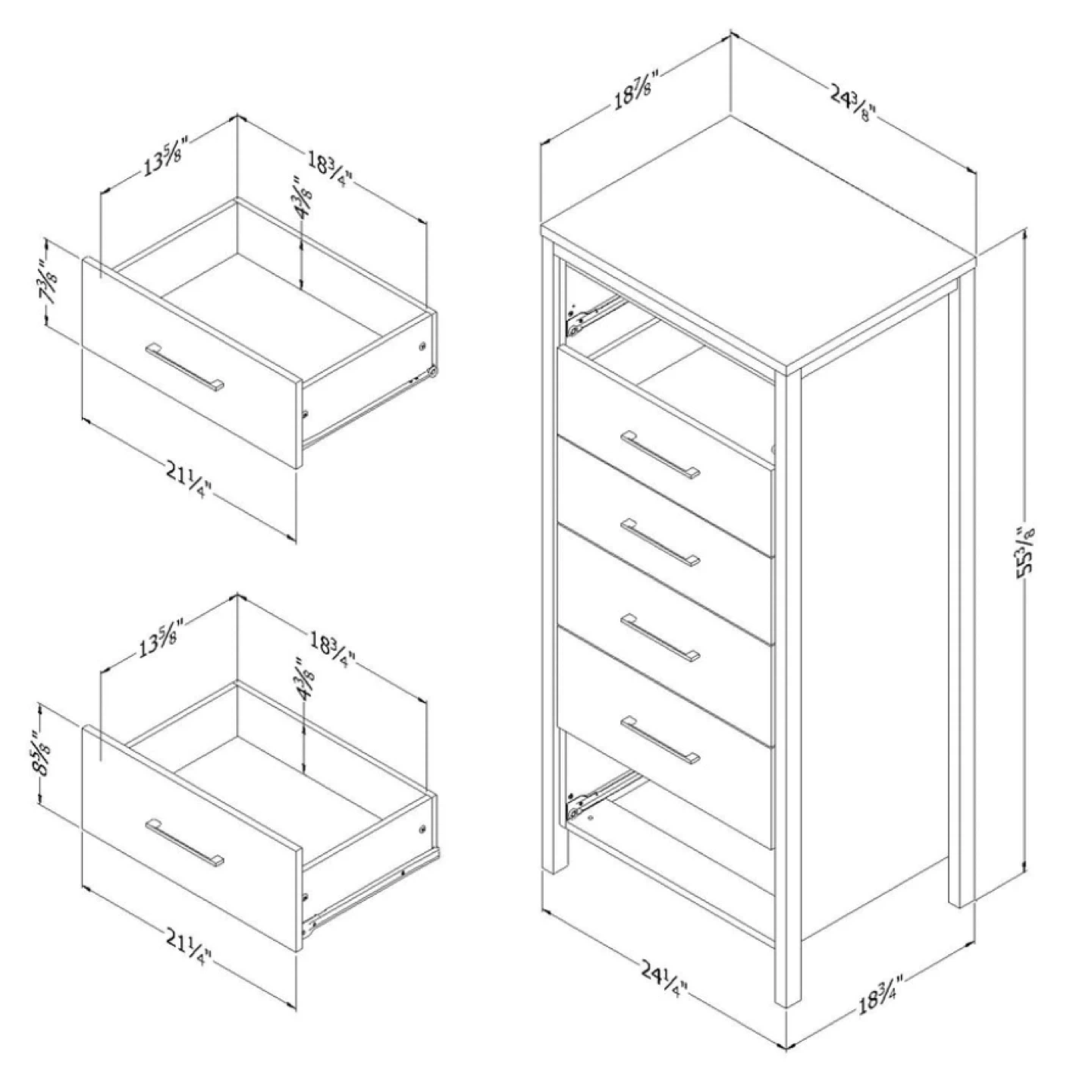 6 Drawer Tall Chest Dresser - photo 4