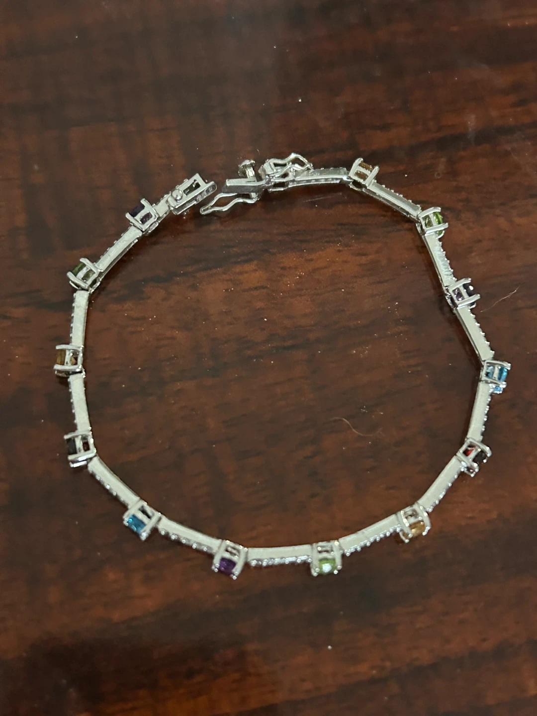 Charm Diamond Sterling Silver Gemstone Tennis Bracelet - photo 2