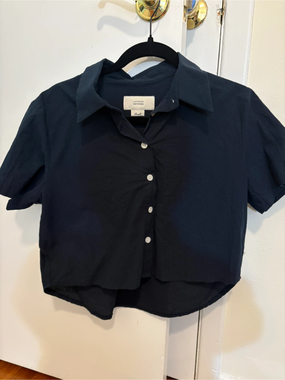 Lattelier Our Work Short Sleeve Button-Up Shirt