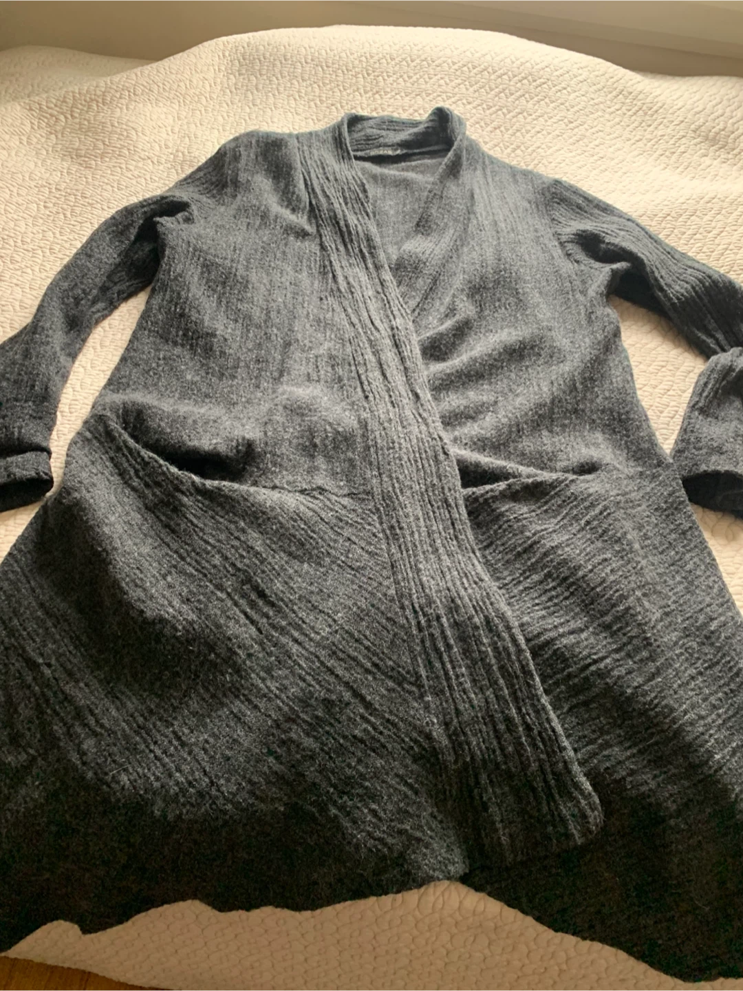 GRIZAS Grey Wool Cotton Cardigan - photo 2