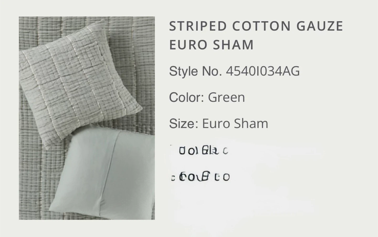 Three Anthropologie Striped Cotton Gauze Euro Shams - Green - photo 2