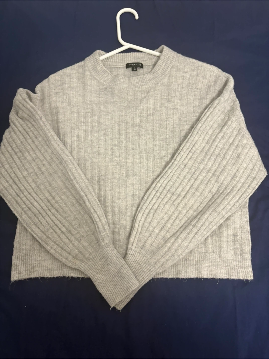 Dynamite Grey Ribbed Knit Sweater - Size M