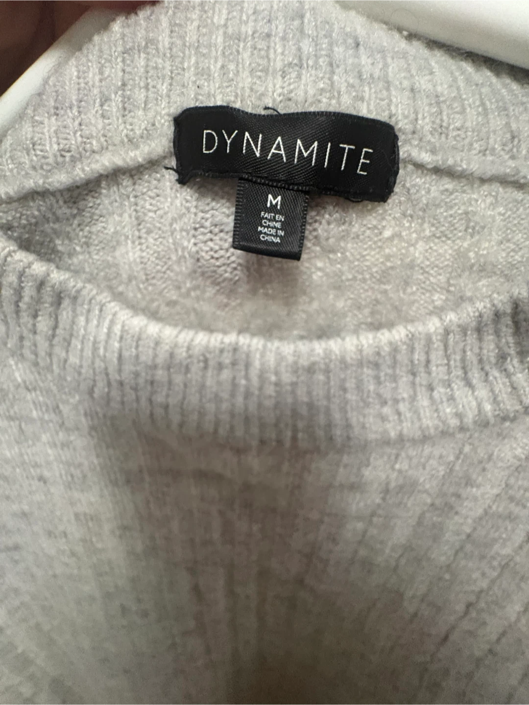 Dynamite Grey Ribbed Knit Sweater - Size M - photo 3