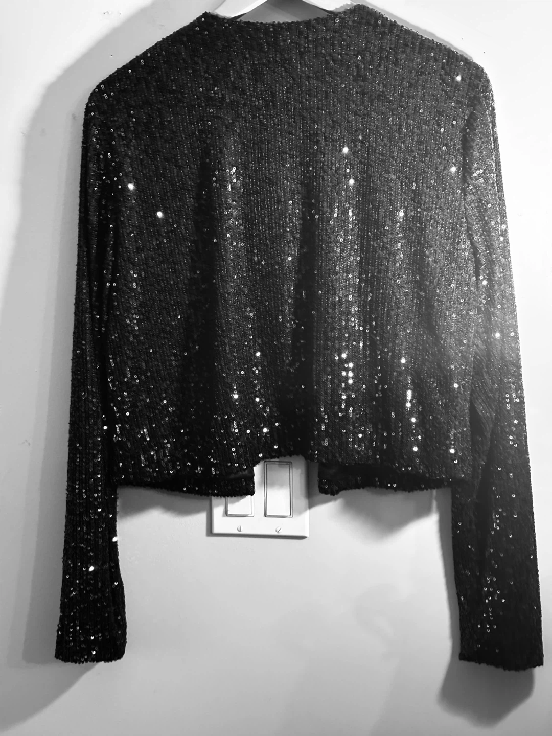 Le Château Black Sequin Cropped Jacket