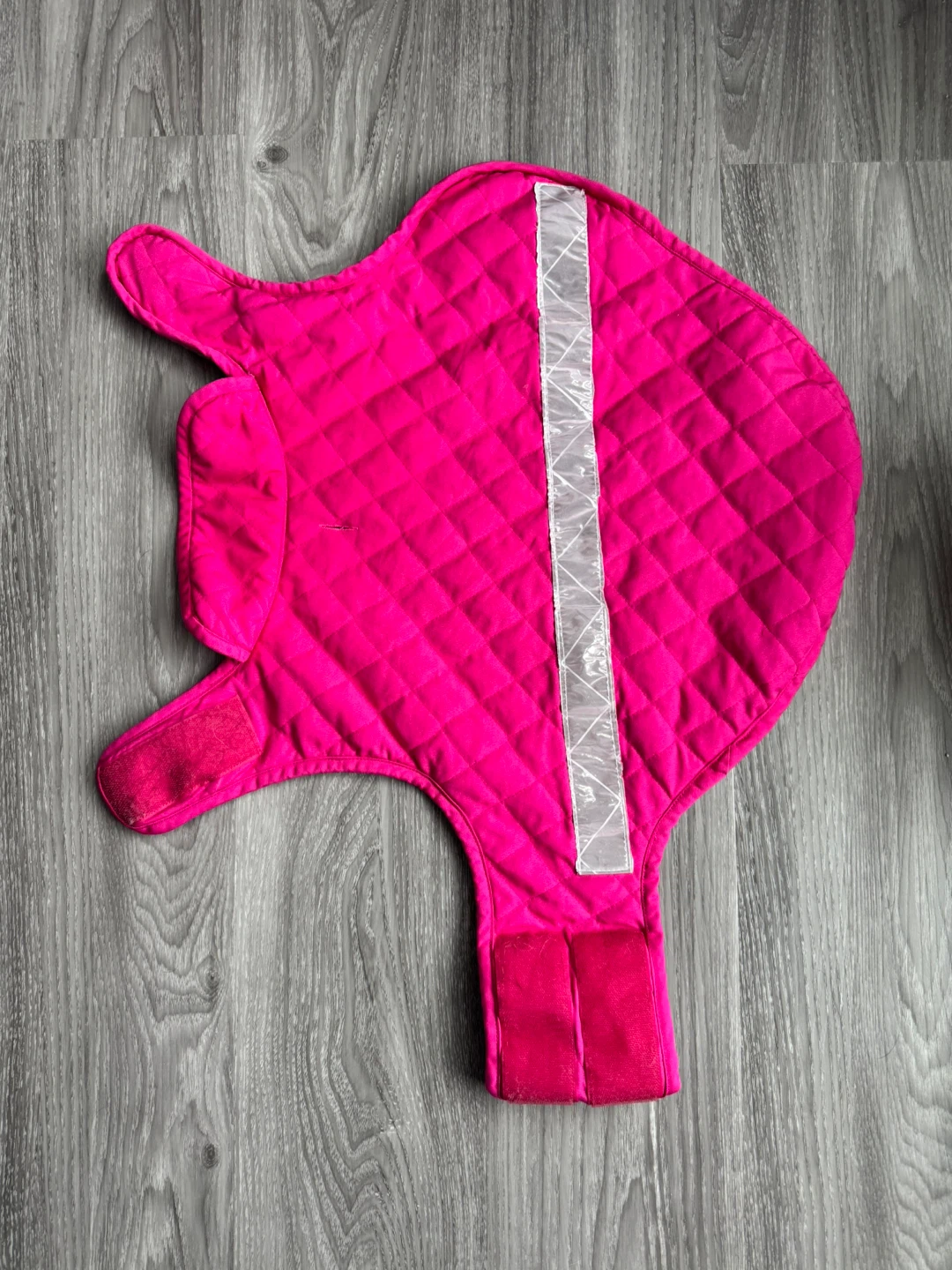 Pink Quilted Dog Coat with Reflective Stripe