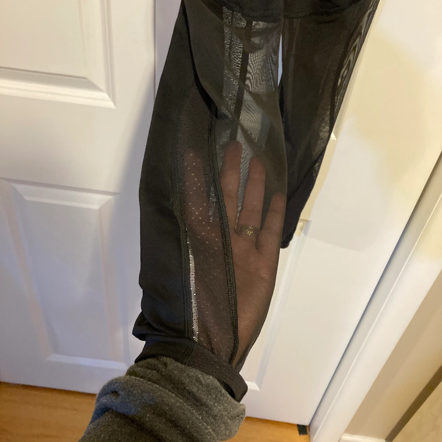 Black Lululemon Leggings with Mesh Panels - photo 2