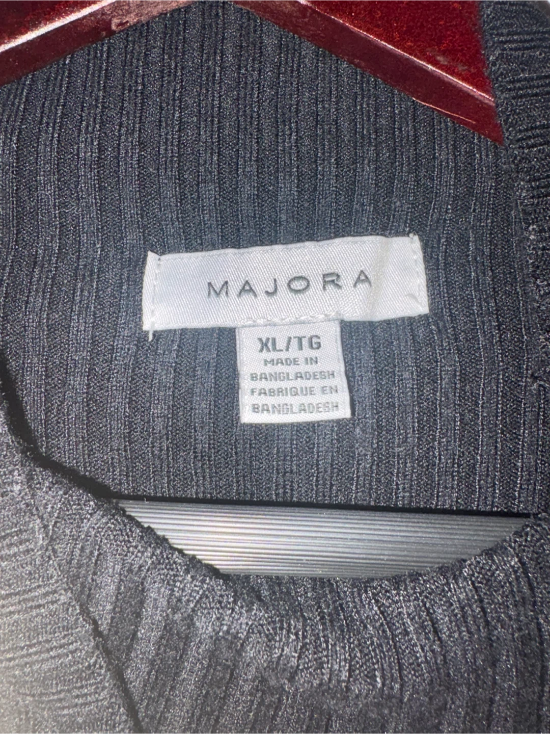 MAJORA Black Ribbed Mock Neck Sweater - XL/TG - photo 2