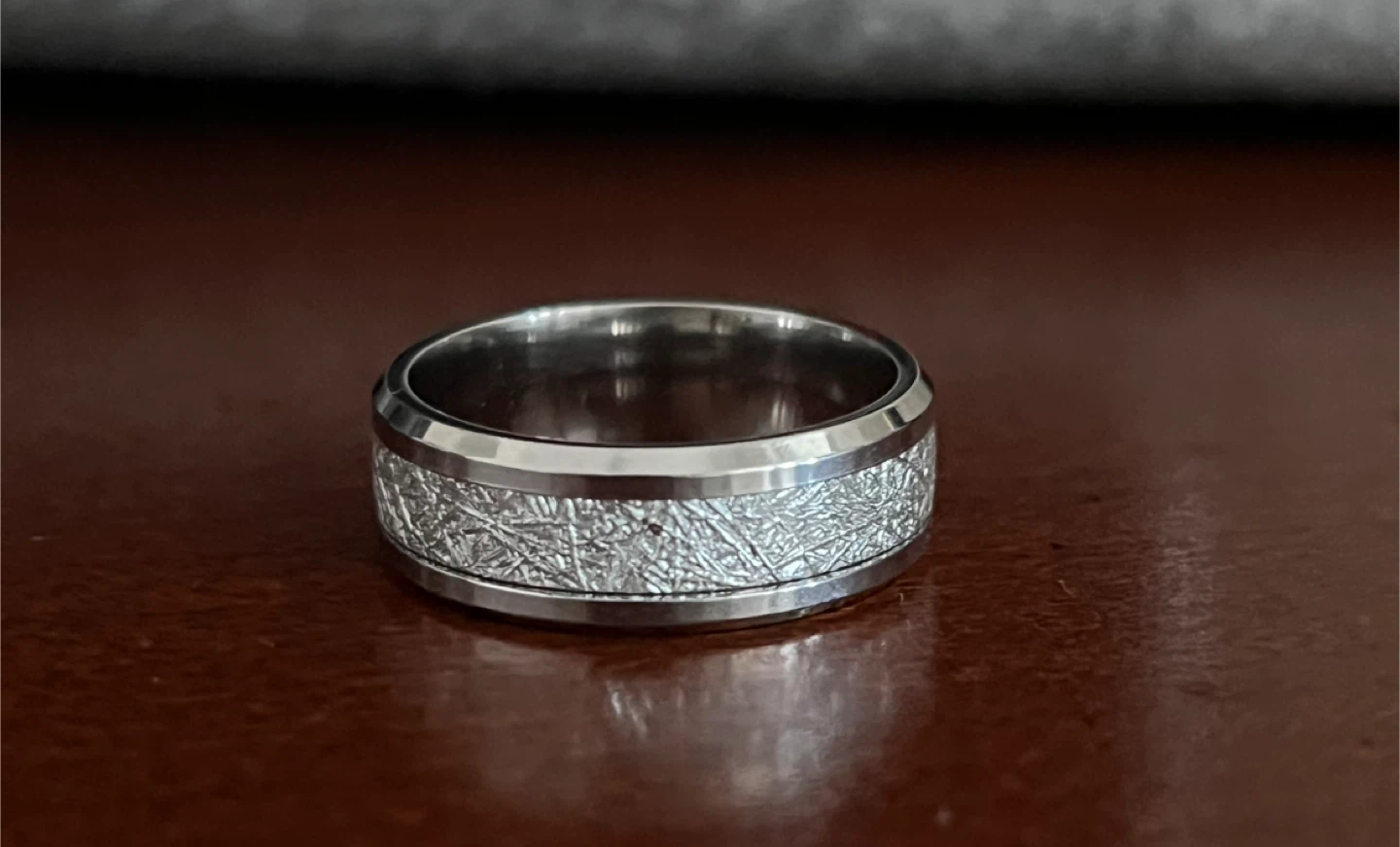 Men's Silver Textured Ring
